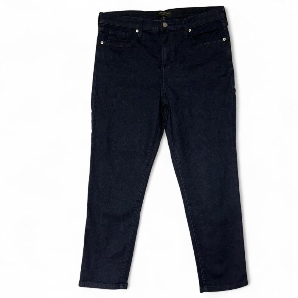Banana Republic Jeans Womens 32/14 Blue Dark Wash High Rise Slim Skinny Cotton